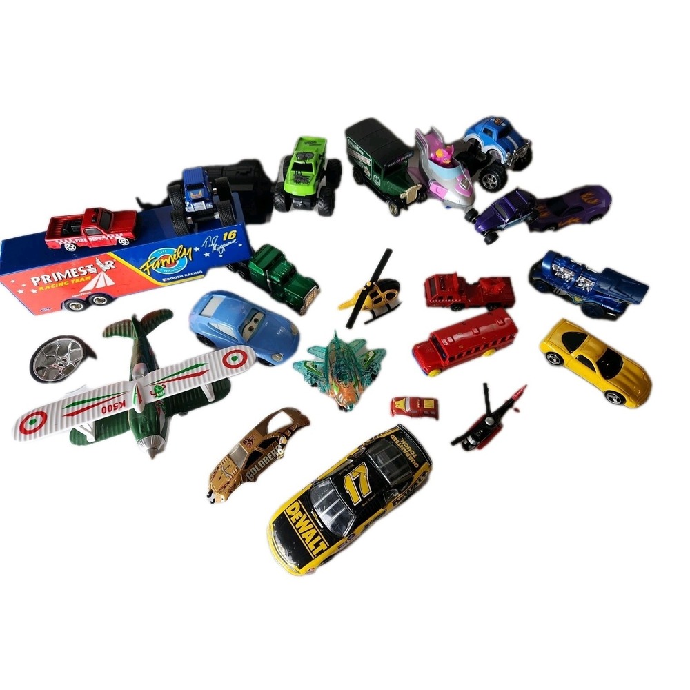 Lot 20+ Mixed Lot Vehicles Hot Wheels & Other Brands Cars, Trucks, Helicopters
